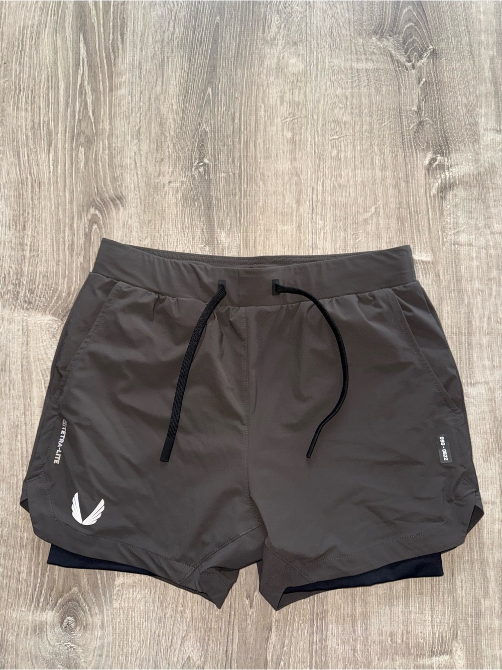 ASRV Men's Dark Two-In-One Training Shorts